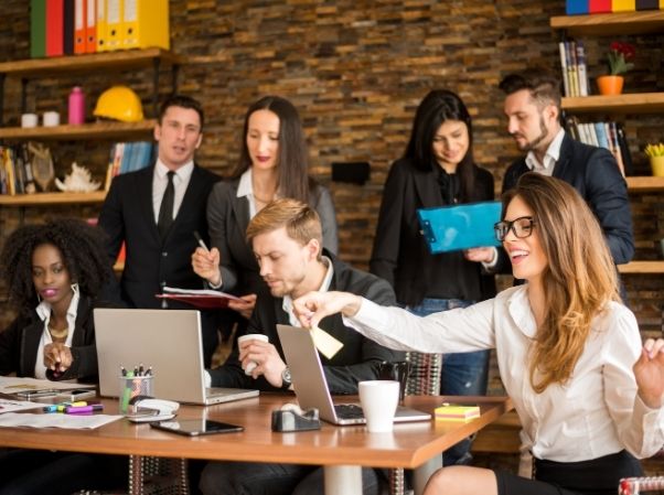 Marketing agency team managing client accounts in BaseCloud CRM